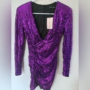 SHEIN Purple Sequin Dress